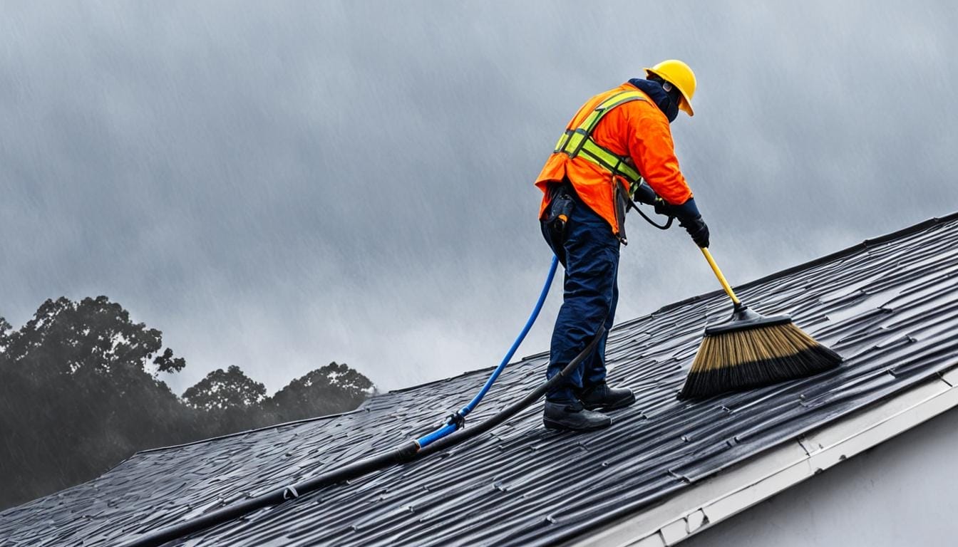 how to clean a metal roof without slipping