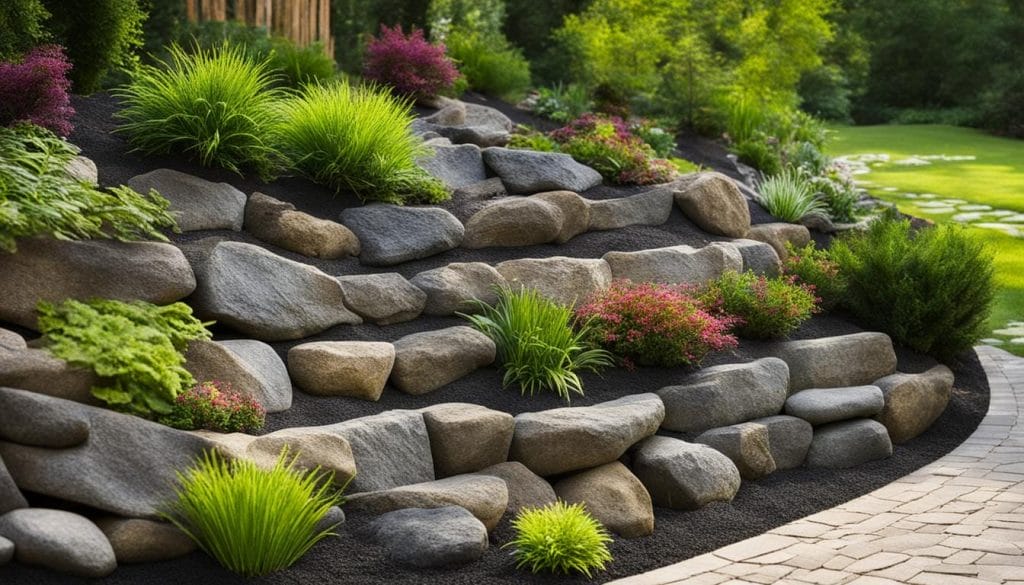 how to keep landscaping rocks in place